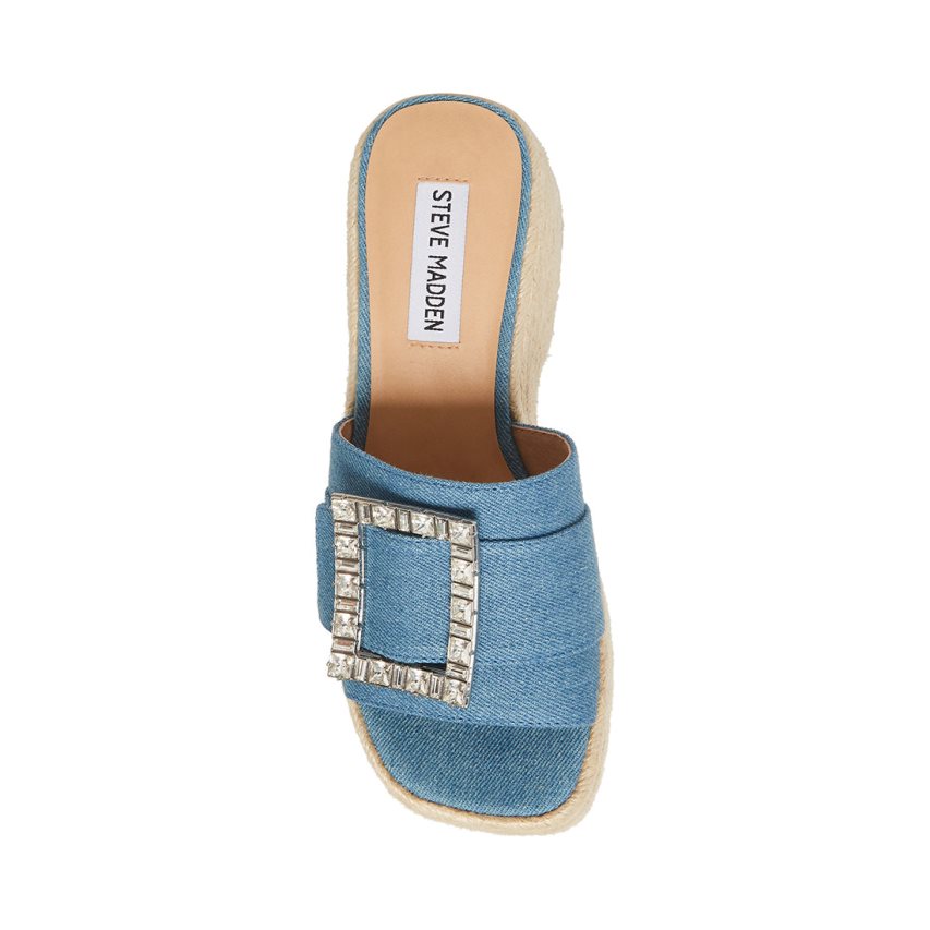 Sandalias de Plataforma Steve Madden Solana Denim Fabric Mujer Azules | ES XS68ES